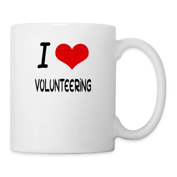I Love Hobby Present bday VOLUNTEERING - Tasse - Weiß - Rechts