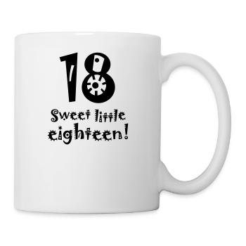 18th birthday sweet little eighteen of age 18 - Mug - white - Right