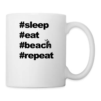 sommeil répétition plage manger xx - Mug blanc - blanc - Droite