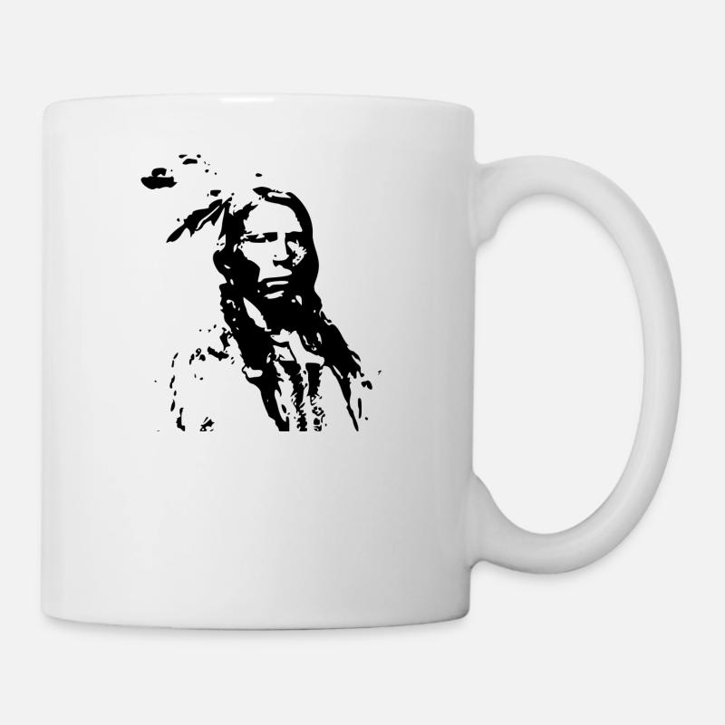 tente de tente Amérindien indien tipis Tomahawk - Mug blanc - blanc