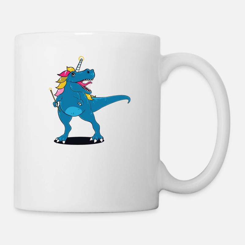 Witzig T-Rex Dinosaurier Einhorn Geschenk lustig - Tasse - Weiß