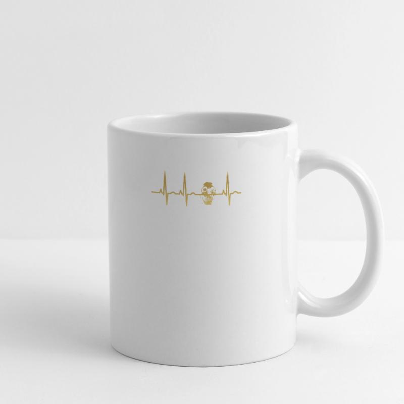 évolution du rythme cardiaque ECG crâne crâne bonez 187 Mug blanc
