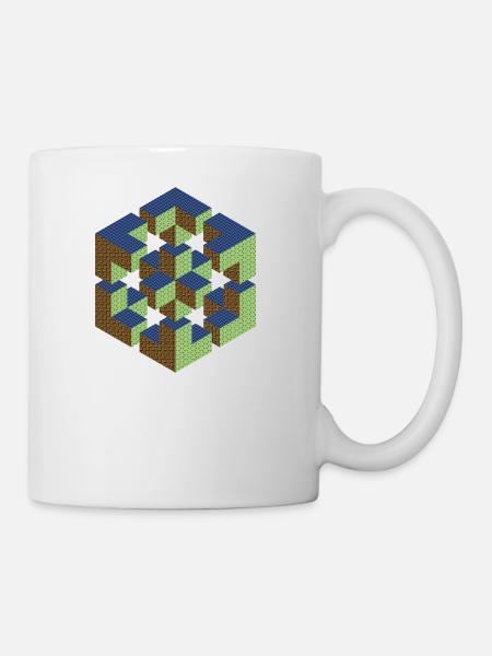 Figure impossible imagination géométrie cube Escher - Mug blanc - blanc