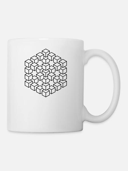 Figure impossible imagination géométrie cube Escher - Mug blanc - blanc