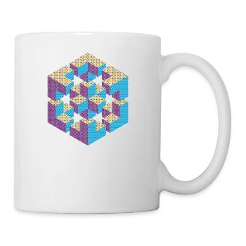 Figure impossible imagination géométrie cube Escher - Mug blanc - blanc - Droite