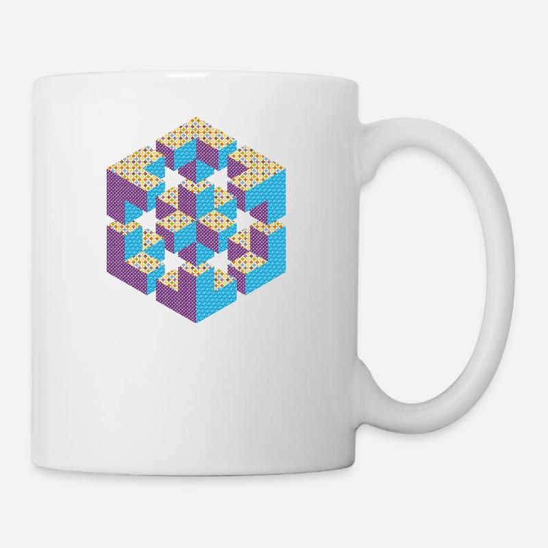 Figure impossible imagination géométrie cube Escher - Mug blanc - blanc