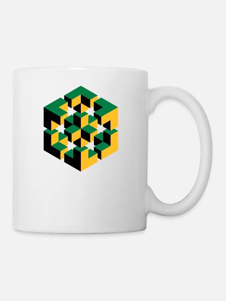 impossible figure Escher cube geometry fantasy - Mug - white