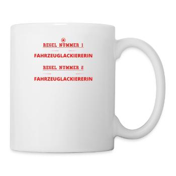 GESCHENK REGEL HAT RECHT Fahrzeuglackiererin - Tasse - Weiß - Rechts