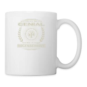Geschenk Genial bogenschuetzin bogenschiessen bog - Tasse - Weiß - Rechts