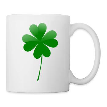 kleeblatt glueck shamrock luck four leaf clover43 - Tasse - Weiß - Rechts
