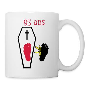95 years foot falls another banana skin - Mug - white - Right