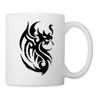 tribal tattoo dragon - Tasse - Weiß - Rechts