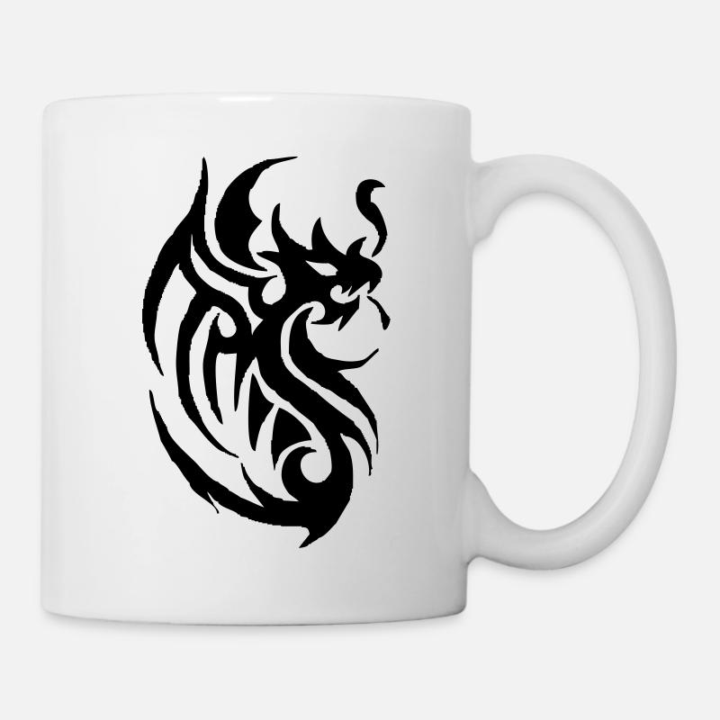 tribal tattoo dragon - Mug - white