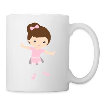 Mädchen Ballerina Ballett Cartoon - Tasse - Weiß - Rechts