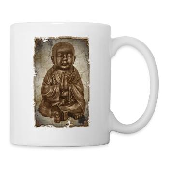 Buddhistischer Mönch - antique style - Tasse - Weiß - Rechts
