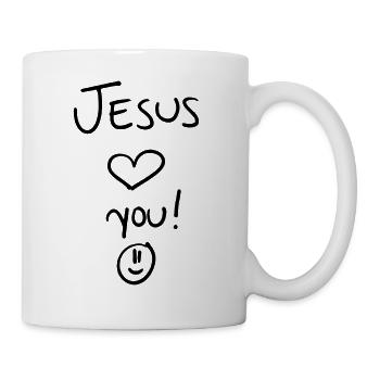 Jésus t'aime - Mug blanc - blanc - Droite