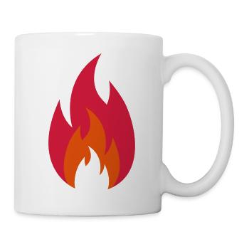 Feuer Design, Lit Shirt - Tasse - Weiß - Rechts