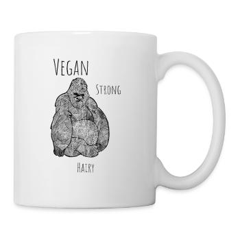 végétalien fort gorille poilu - Mug blanc - blanc - Droite