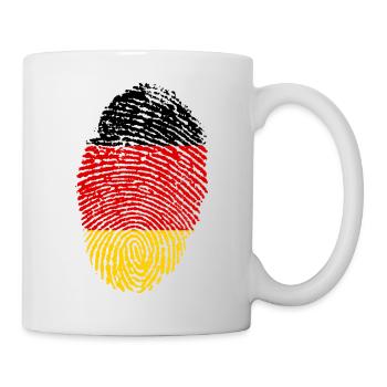 Fingerabdruck Schwarz Rot Gold - Tasse - Weiß - Rechts