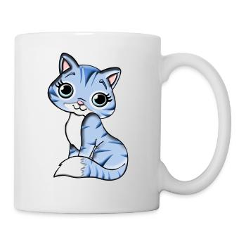 Katze Kätzchen Mietze Mietzekatze Tier - Tasse - Weiß - Rechts