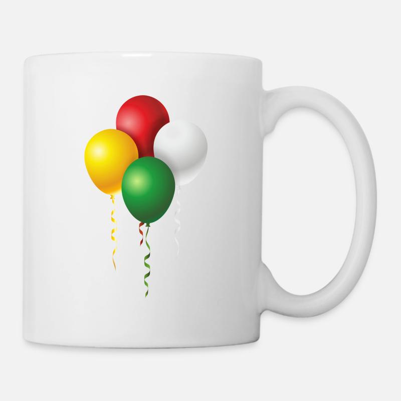 Luftballons zu Fasching oder Karneval - Tasse - Weiß