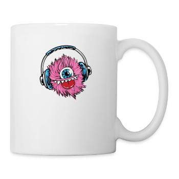 Monster mit Kopfhörer - Tasse - Weiß - Rechts