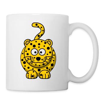 Leopard Cartoon - Tasse - Weiß - Rechts