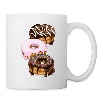 Donut beignets dessert café pâtisserie illustration - Mug blanc - blanc - Droite