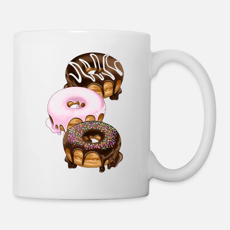 Donut Donuts Dessert Kaffee Gebäck Illustration - Tasse - Weiß