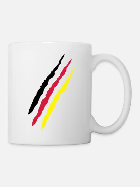 Kratzer Flagge Deutschland - Fußball, Handball - Tasse - Weiß