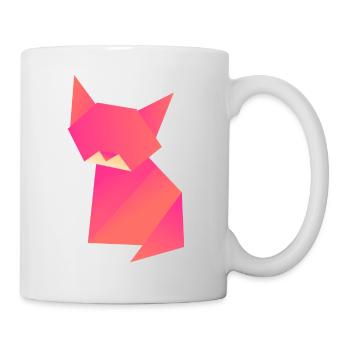Katze Origami Polygon - Tasse - Weiß - Rechts