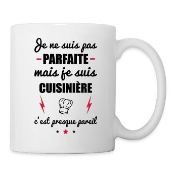 pas parfaite mais cuisinière, cadeau cuisine - Mug blanc - blanc - Droite