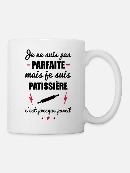 pas parfaite patissière, idée cadeau patisserie - Mug blanc - blanc
