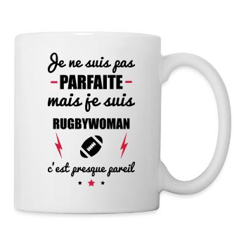 pas parfaite mais rugby, idée cadeau rugbywoman - Mug blanc - blanc - Droite