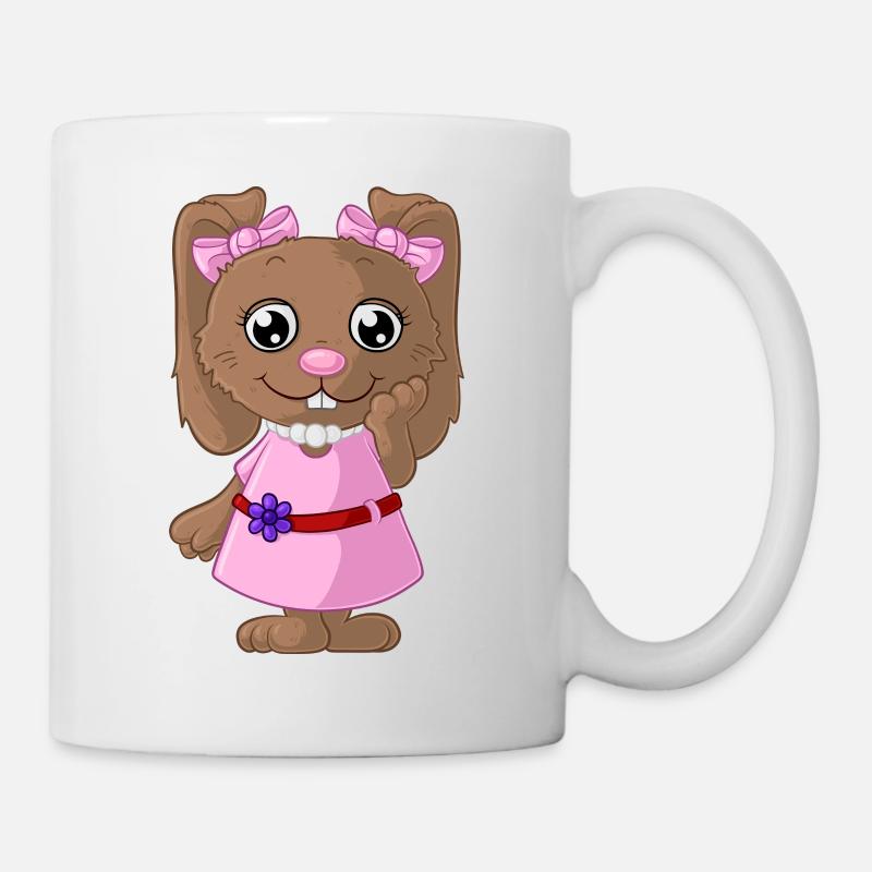 Niedliche Comic Häsin - Tasse - Weiß