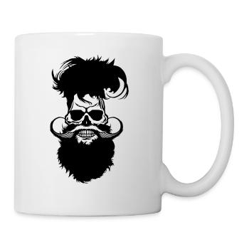 Bearded Tod Schädel Kopf hipster Schnurrbart Bart s - Tasse - Weiß - Rechts