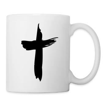 Jesus-Kreuz gemalt - Tasse - Weiß - Rechts