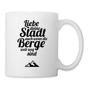 Liebe deine Stadt Berge - Tasse - Weiß - Rechts