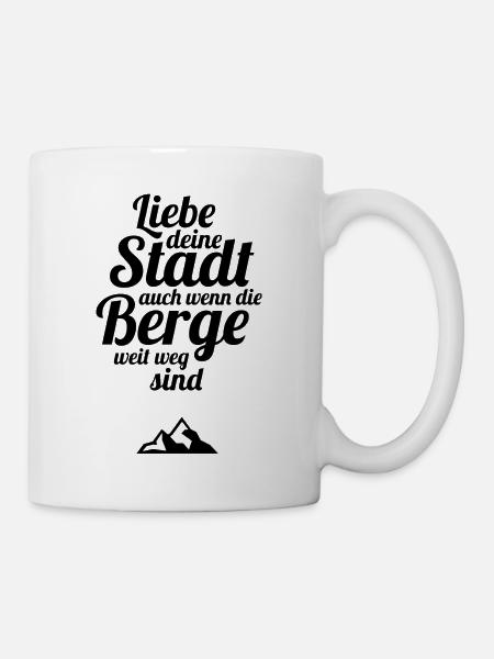 Liebe deine Stadt Berge - Tasse - Weiß
