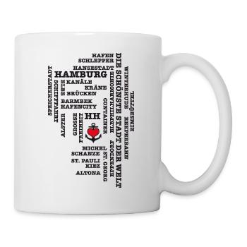 Hamburg concepts / heart on anchor / Text Black - Mug - white - Right