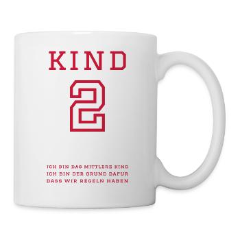 Kind 2 (personalisierbar) - Tasse - Weiß - Rechts