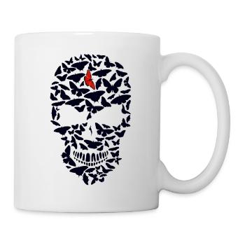 head of death butterfly skull crane fantasy design - Mug - white - Right