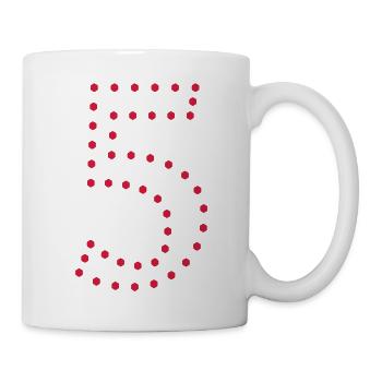 Pünktchen Zahl 5 / dotty number 5 (1c) - Mug - white - Right