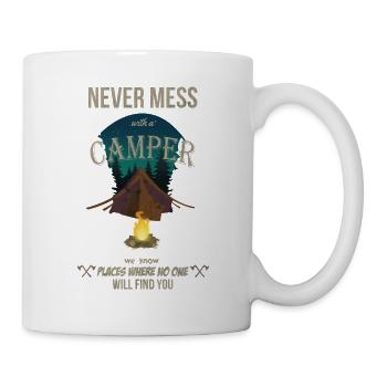 Camping Zelten Campen Urlaub Natur Geschenk Lustig - Tasse - Weiß - Rechts