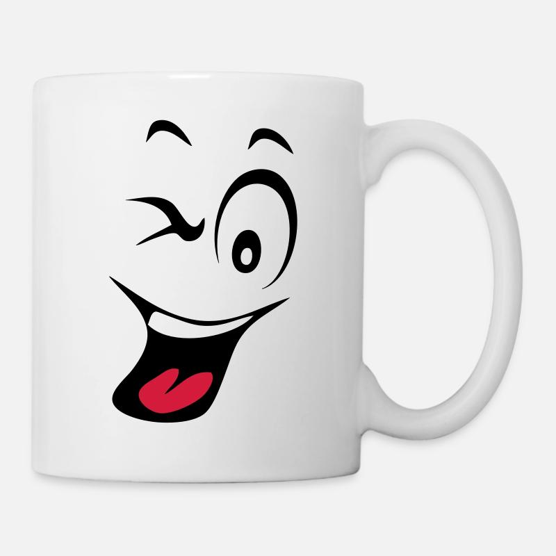 lachender Smiley humeur1 - Tasse - Weiß
