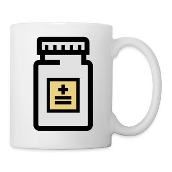 Tablettendose für Pillen und Medikamente - Tasse - Weiß - Rechts