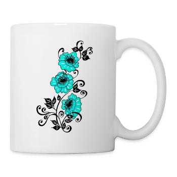 Vrilles de fleur d’azur - Mug blanc - blanc - Droite