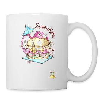 Flamingo Burger - Summertime - Mug - white - Right