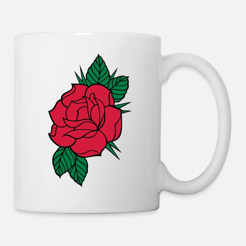 Rose - Dreifarbig - Tasse - Weiß