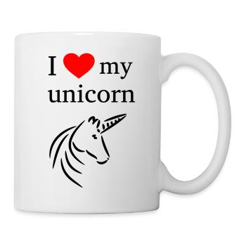 I love my unicorn / unicorn - Mug - white - Right